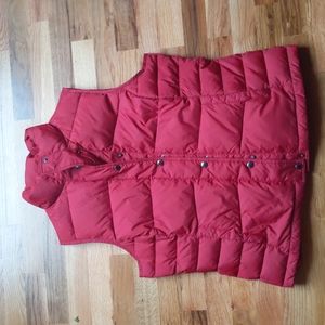 Lands' End red puffer vest